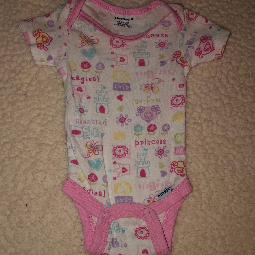 Pink and white princess onsie